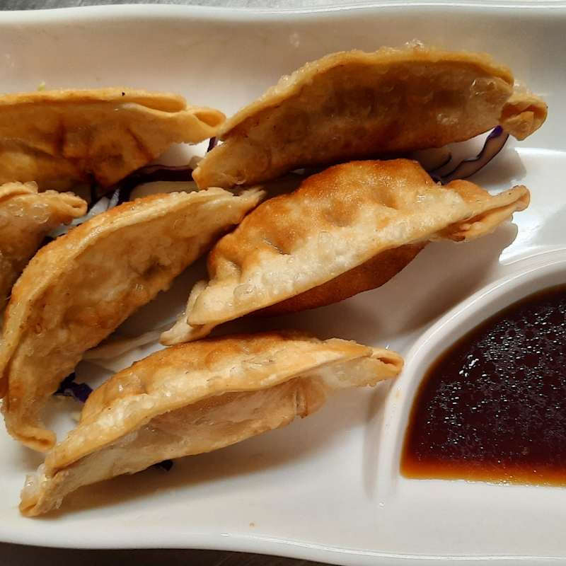 6 Wok Toasted Potstickers — Aegean Table