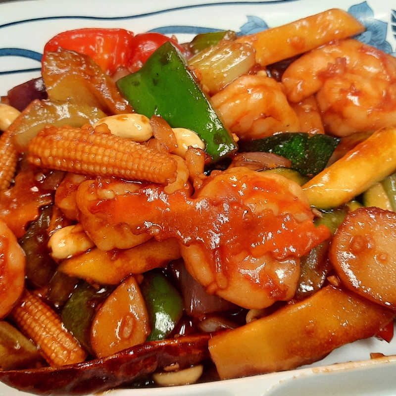 Kung Pao Shrimp Dinner — Aegean Table