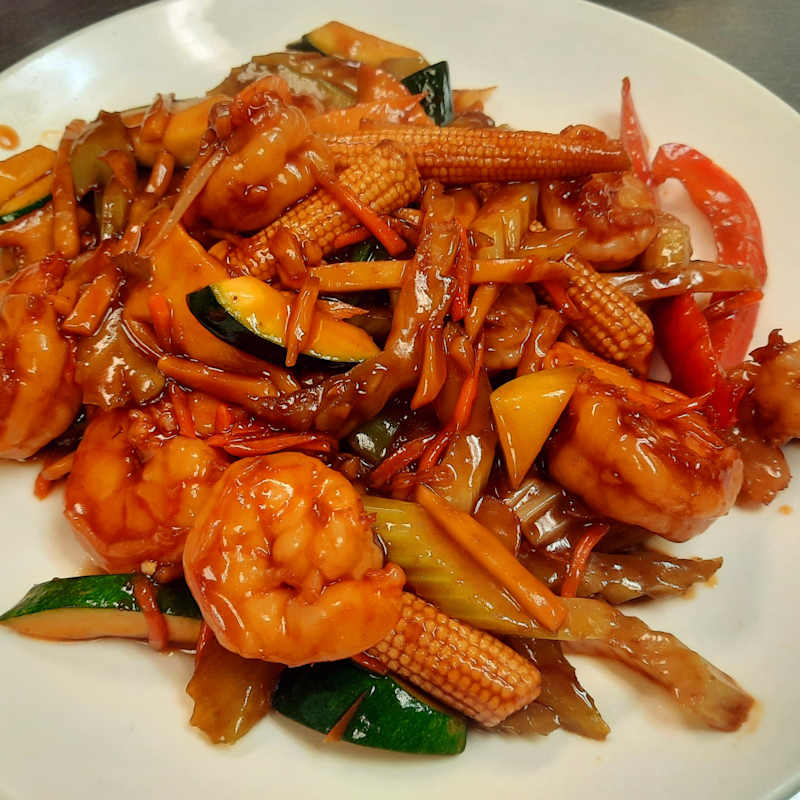 Spicy Garlic Shrimp Dinner — Aegean Table