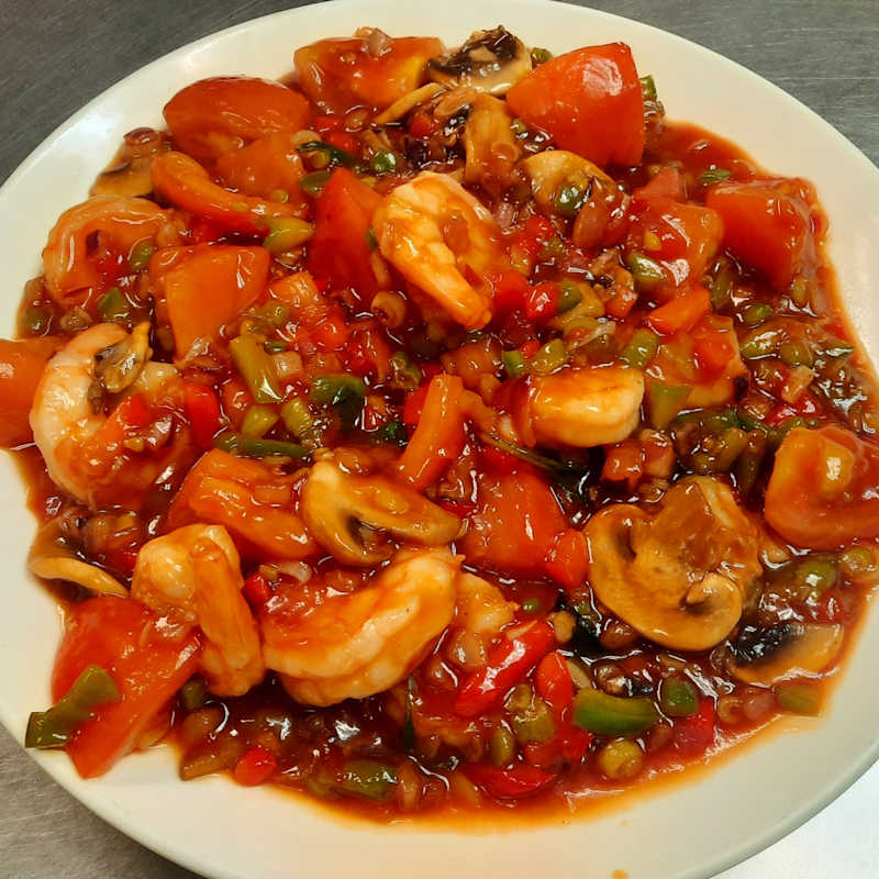 Thai Spicy Shrimp with Tomato and Basil Dinner — Aegean Table